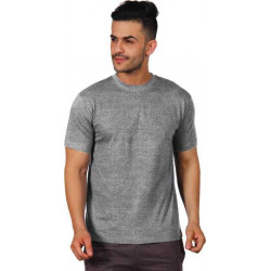 "Poomer  Self Design Men Round Neck Reversible Grey, Silver T-Shirt"