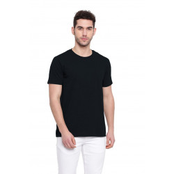 Poomer casual T-Shirt for men Black ( Round neck )