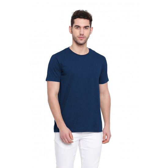 Poomer casual T-Shirt for men Navy ( Round neck )