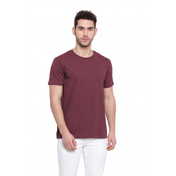 Poomer casual T-Shirt for men Maroon ( Round neck )