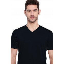 Poomer casual T-Shirt for men Black ( V neck )