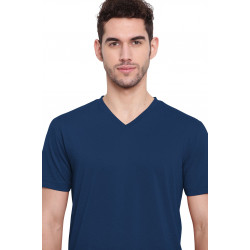 Poomer casual T-Shirt for men Navy ( V neck )