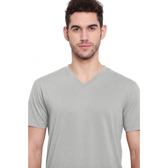 Poomer casual T-Shirt for men Light melange ( V neck )