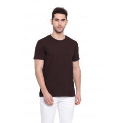 Poomer casual T-Shirt for men Brown ( Round neck )