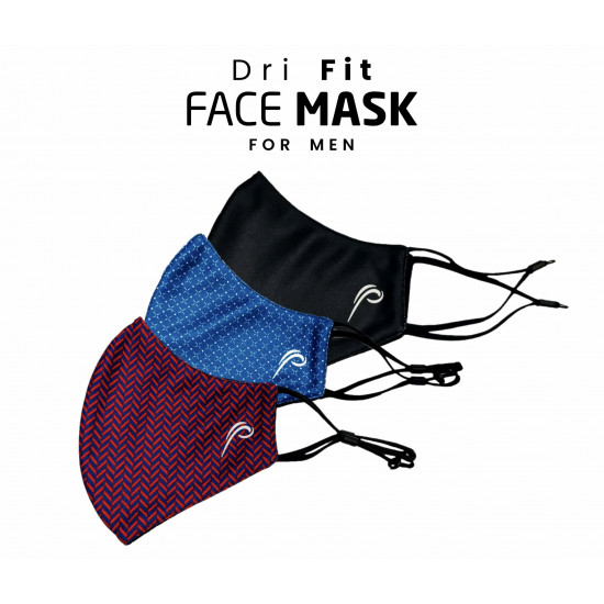 Poomer dri fit face mask - 2 layer Anti - bacterial and  Anti-Pollution face mask (Pack of 3).