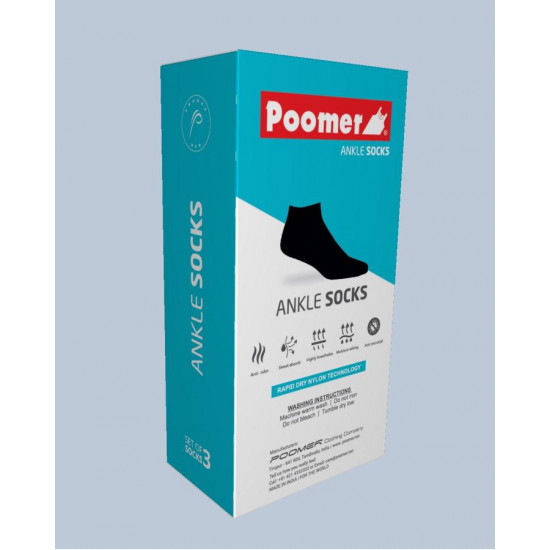 Poomer ankle socks premium (Set of 3 pairs)